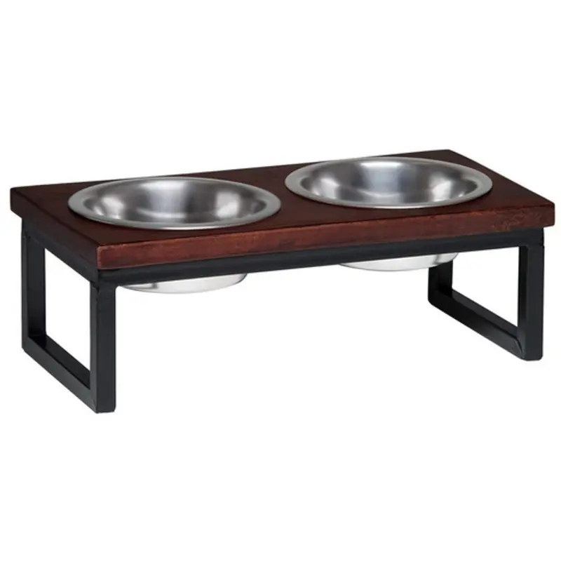 Loving Pets 1 Quart Wooden Layton Diner Dog Bowl