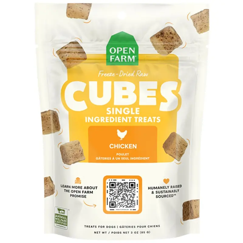 Open Farm Dog Treats FD Raw Cubes Chicken 3 oz