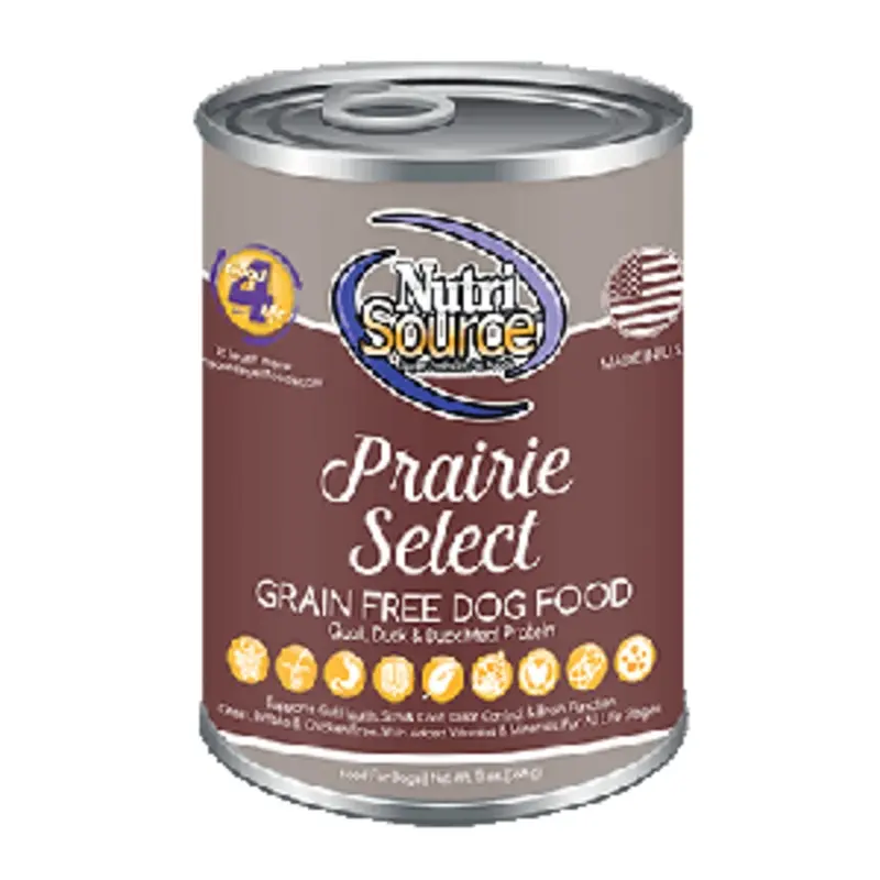 NutriSource Grain Free Canned Prairie Select Dog Food  12.3oz