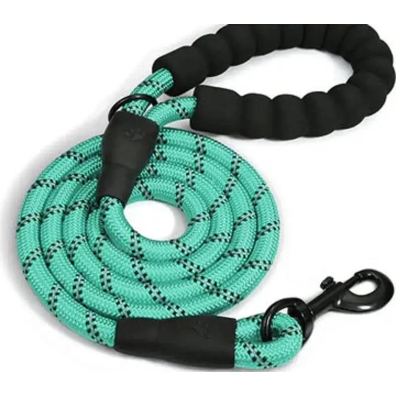 Doggy Tales Braided Rope Leash  Turquoise 15ft