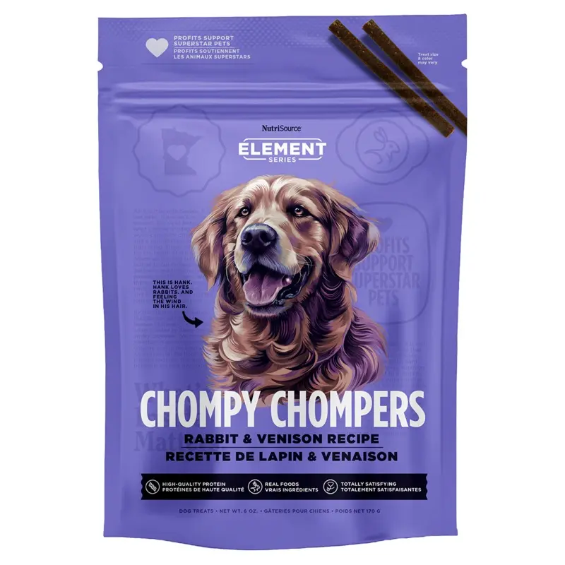 Nutrisource Element Chompy Chompers Dog Treat 6oz Rabbit and Venison