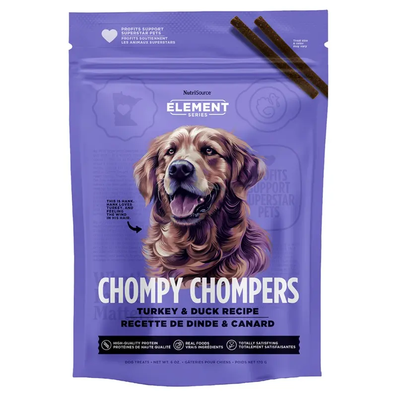 Nutrisource Element Chompy Chompers Dog Treat 6oz Turkey and Duck