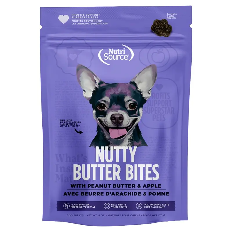 Nutrisource Nutty Butter Bites 6oz Peanut Butter Apple
