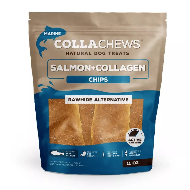 Collachews Dog Treats 11oz Salmon Chips