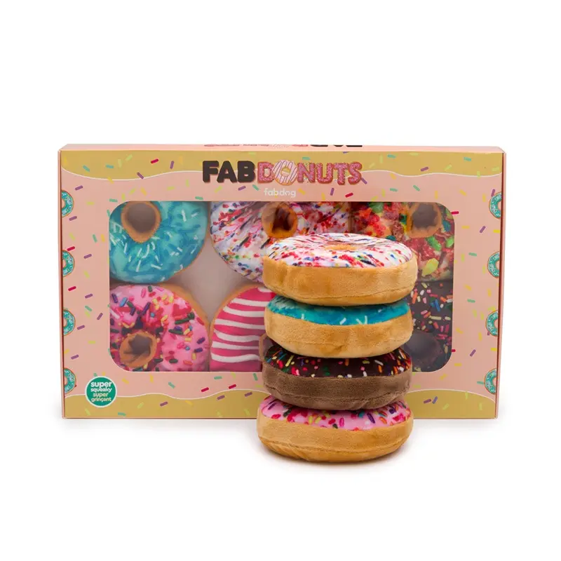 Fabdog Box of Doughnuts 6pk Dog Toy