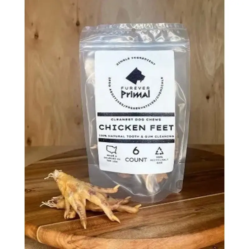 Furever Primal Dog Treat  6ct Chicken Feet