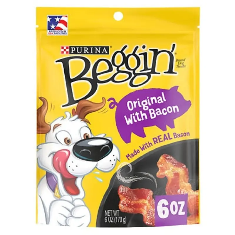Purina Beggin  Strips Dog Treats  Original With Bacon  6 oz. Pouch