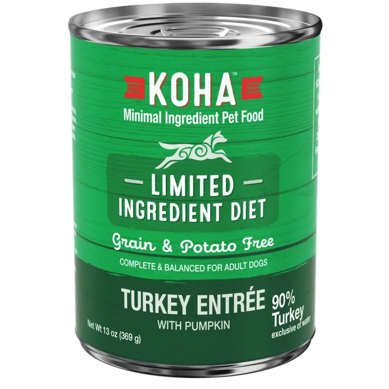 Koha Grain Free Limited Ingredient 13.2oz Canned Dog Food 90% Turkey