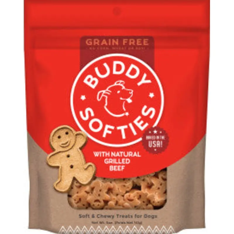 Cloud Star Buddy Biscuits Softies Soft & Chewy Grain Free Dog Treats, Beef, 5 oz. Pouch