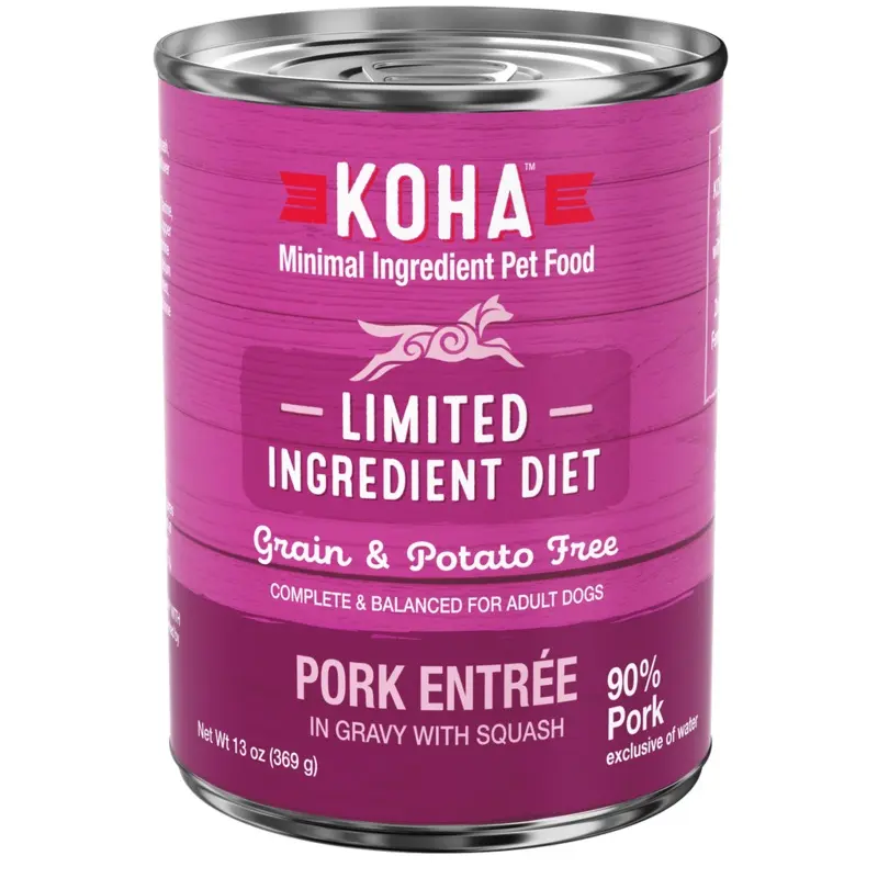 Koha Grain Free Limited Ingredient 13.2oz Canned Dog Food 90% Pork