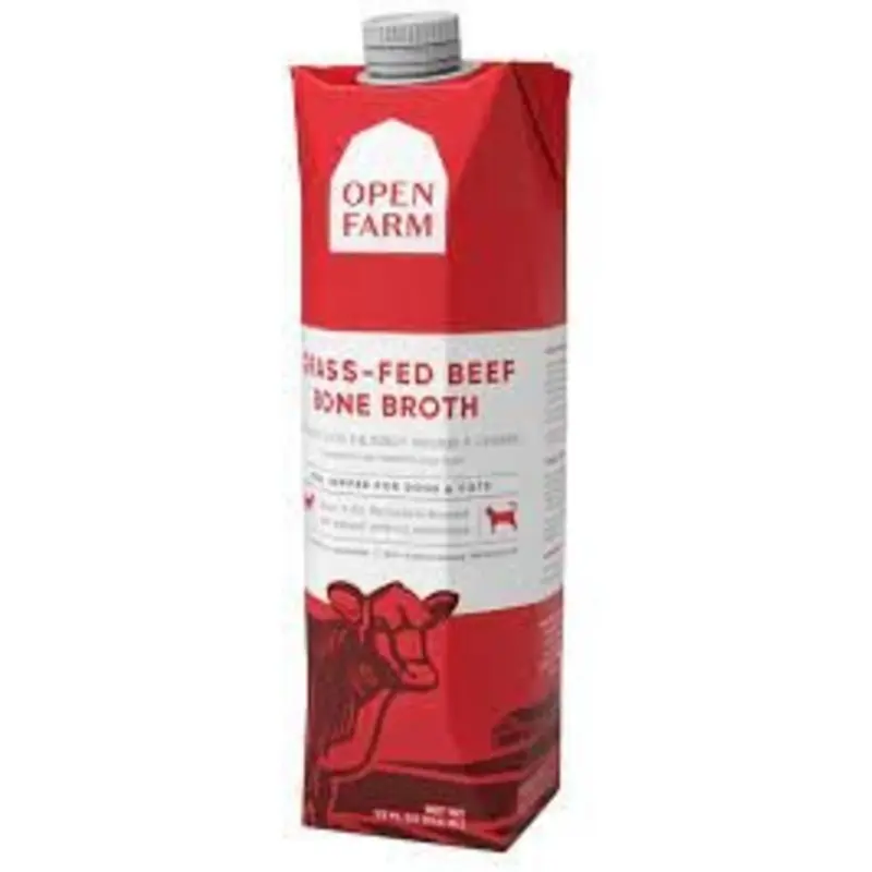 Open Farm Grass Fed Beef Bone Broth for Dogs/Cats 33.8oz