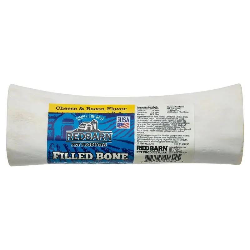 Redbarn 5  Large Cheese n  Bacon Filled Bone Dog Treat  1 Ct