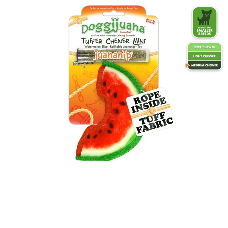 Doggijuana Plush Dog Toy Tuffer Chewer Mini Watermelon
