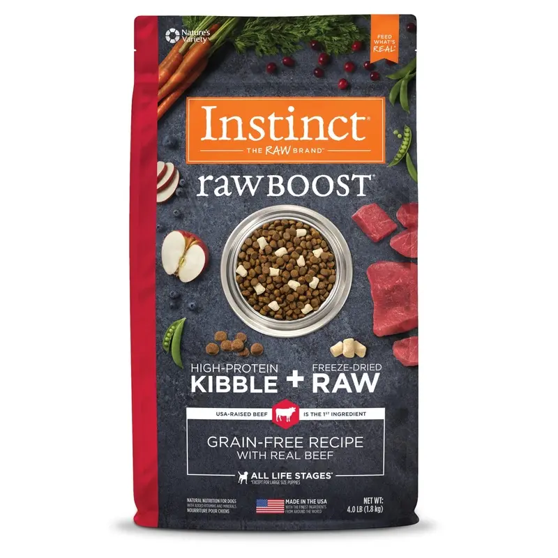Instinct Raw Boost Grain-Free Beef Dry Dog Food by Nature s Variety  3.5lb. Bag