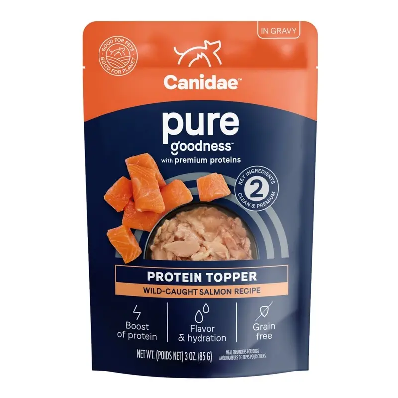 CANIDAE PURE Goodness Protein Topper for Dogs Wild-Caught Salmon in Gravy 3oz