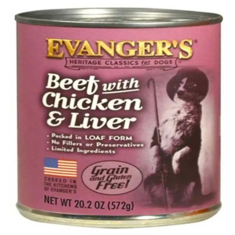 Evangers Heritage Classic Beef Chicken And Liver Canned Dog Food 20.2oz