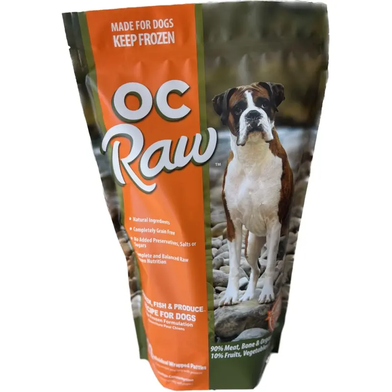 OC Raw Frozen Dog Food Chicken, Fish & Produce  6lb Patties