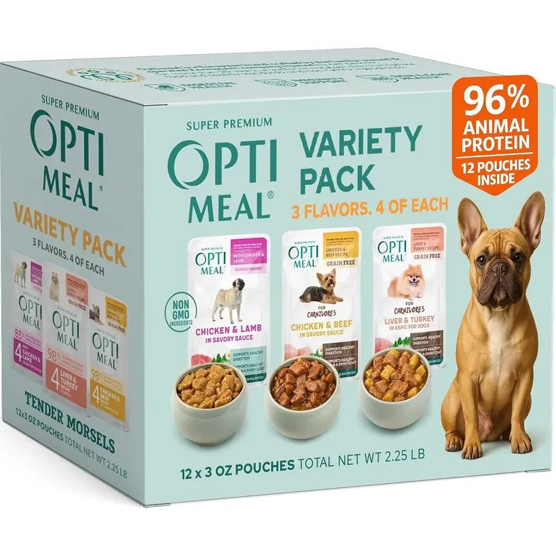 Optimeal Wet Dog Food Variety Pack Adult Dogs 3oz 12pk
