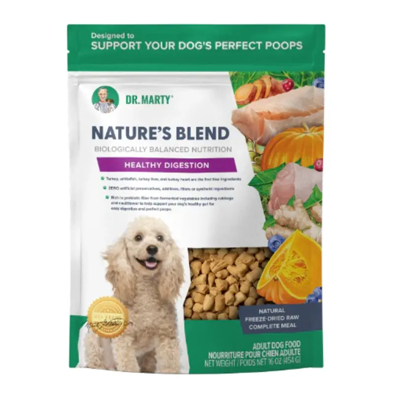 Dr. Marty Natures Blend Healthy Digestion Premium Freeze-Dried Raw Dog Food 48oz