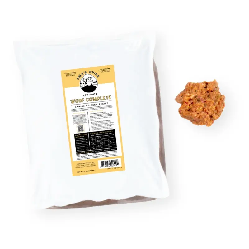Oma's Pride Woof Complete Dog Food Recipie 1lb Chicken