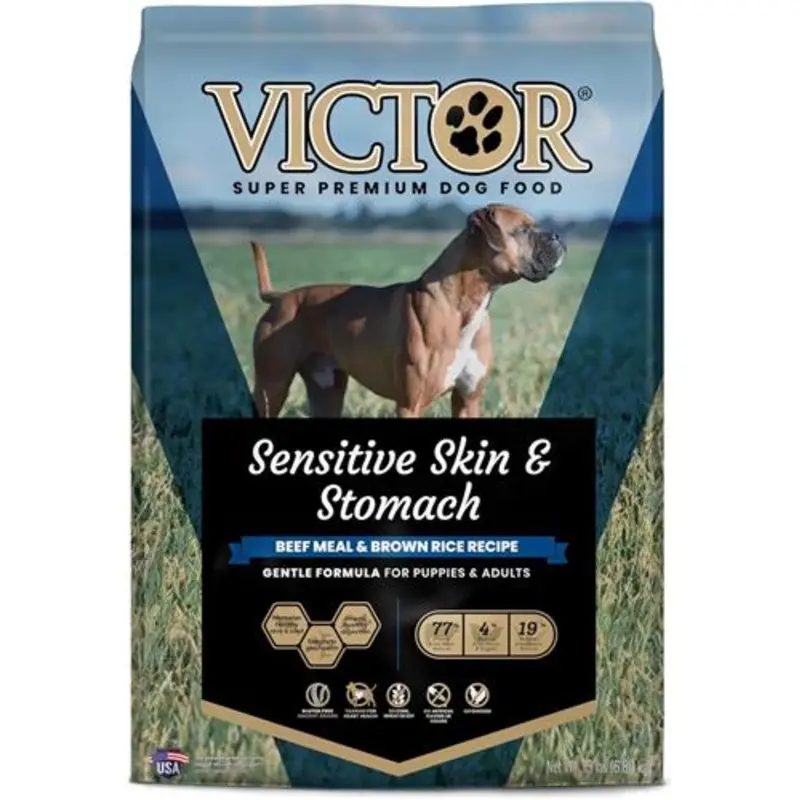 Victor Dog Food Sensitive Skin & Stomach Beef & Brown Rice 15lb