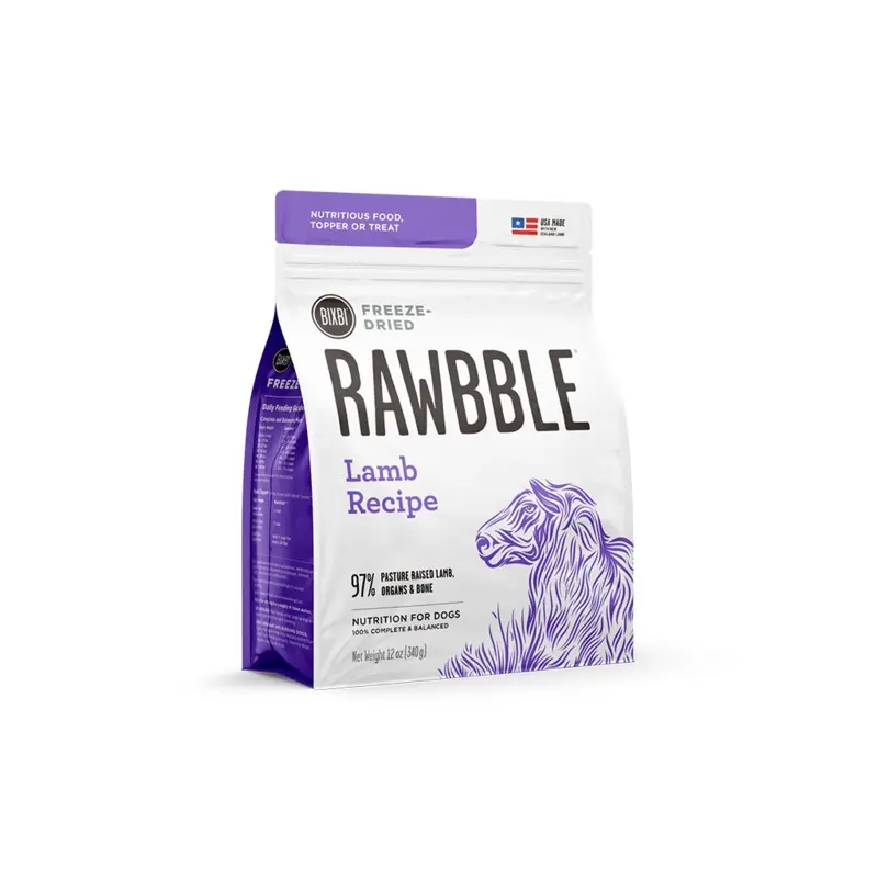 Bixbi Freeze Dried Dog Food Rawbble Lamb 4.5oz