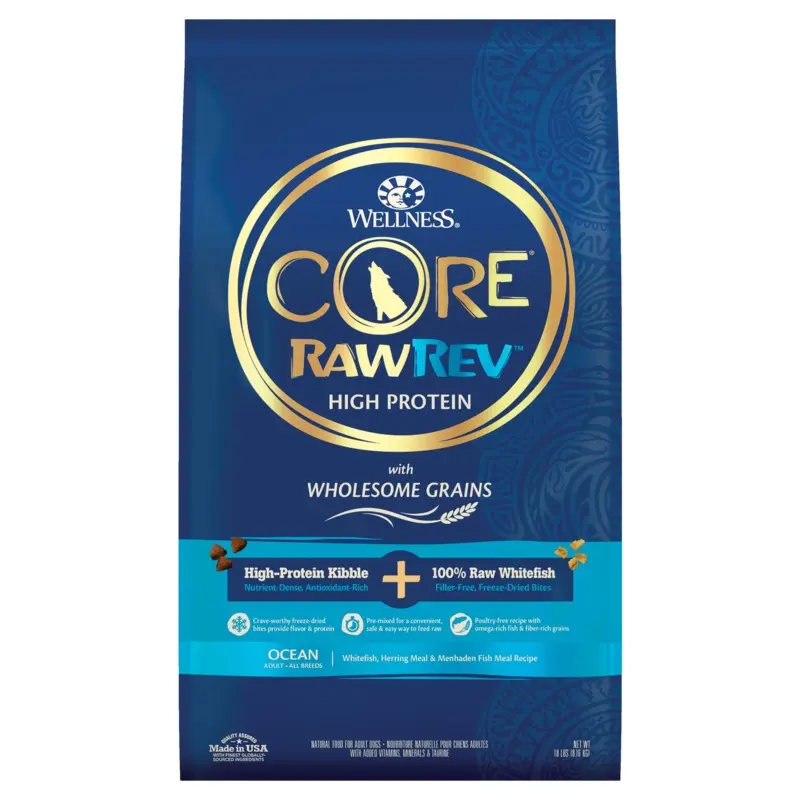Wellness CORE RawRev Wholesome Grains Ocean Recipe 18lb Bag