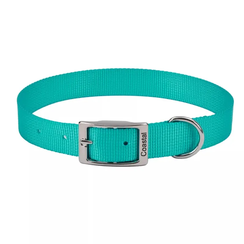 Coastal Single Ply 5/8in Wide 12in Dog Collar Teal