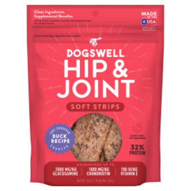Dogswell Hip & Joint Soft Strips Dog Treats, Duck, 10 oz. Pouch