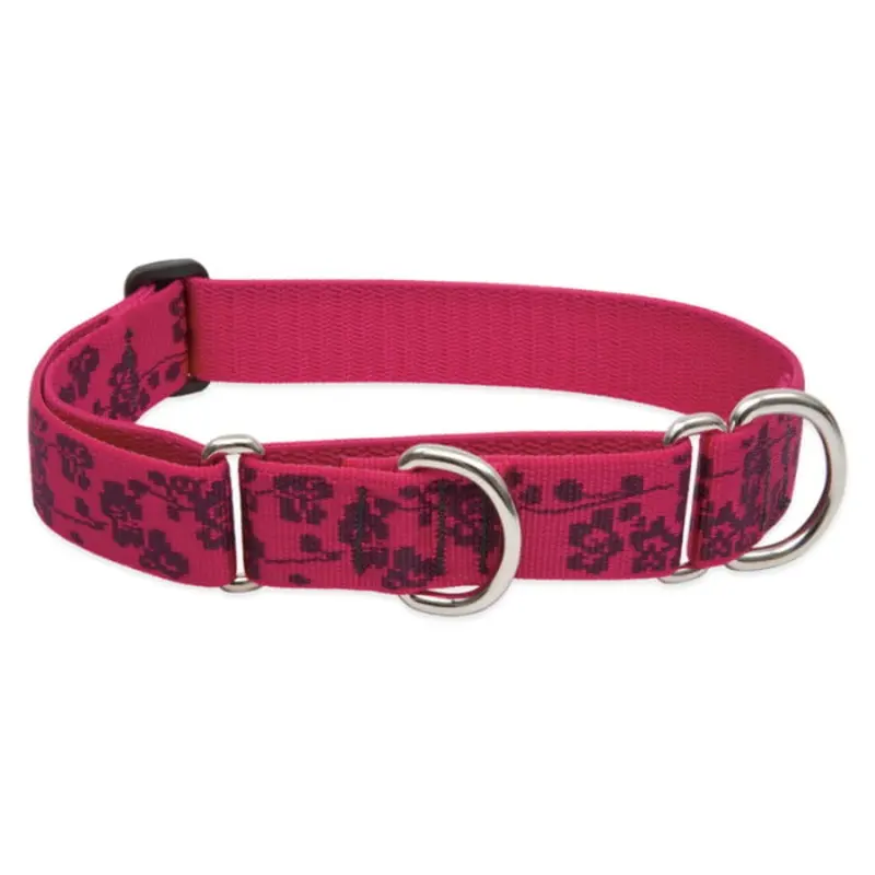 Lupine Pet Dog 1 In Wide 15-22 In Martingale Collar Original Designs Plum Blossom
