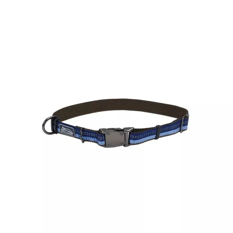 Coastal K9 Explorer 1in Wide 18-26in Reflective Adjustable Dog Collar Sapphire