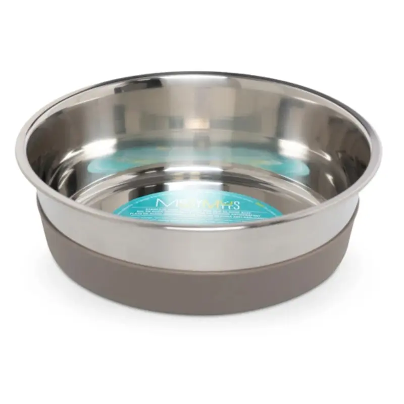 Messy Mutts 628043606661 Stainless Steel Dog Bowl with Nonslip Bottom  Large