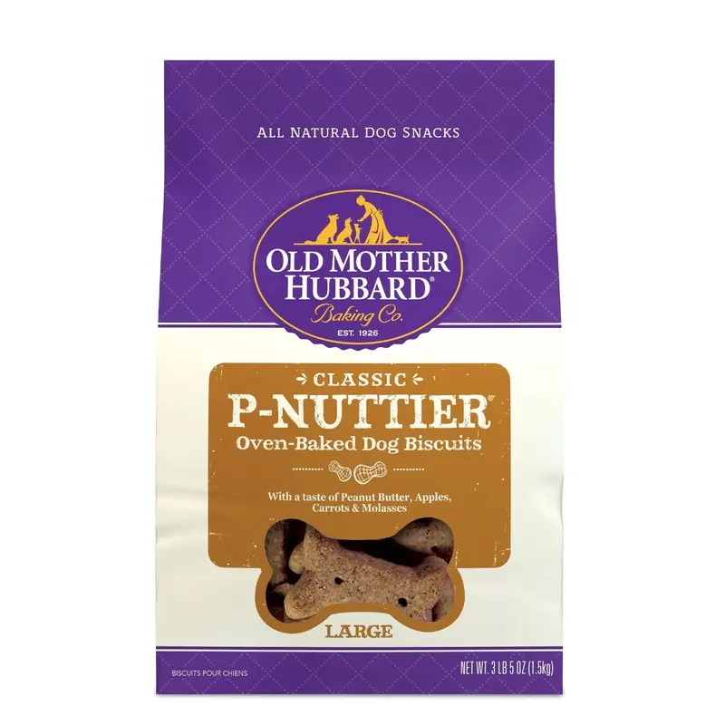Old Mother Hubbard Classic P-Nuttier Biscuits Baked Dog Treats  Large  3lb 5oz Bag