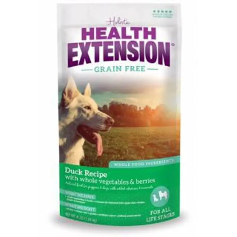 Health Extension Grain Free Duck Recipe Dry Dog Food, 4-pounds