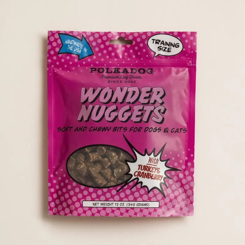 Polkadogturkey & Cranberry Wonder Nuggets Dog Treats 12 oz