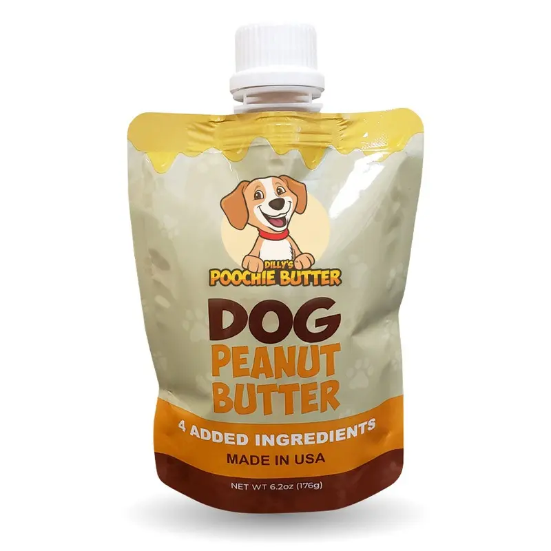 Dilly's Poochie Butter Dog Peanut Butter, 8.2oz Squeeze Pack