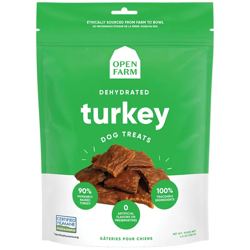 Open Farm Dehydrated Dog treats 4.5oz Turkey