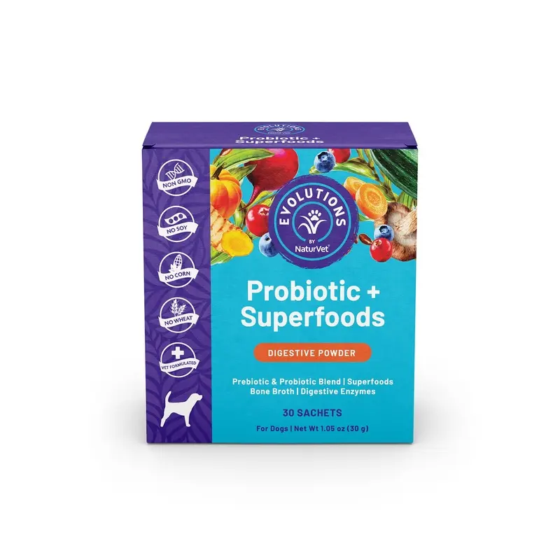 NaturVet Evolutions Probiotic + Superfoods Digestive Powder 30 Sachets Dogs