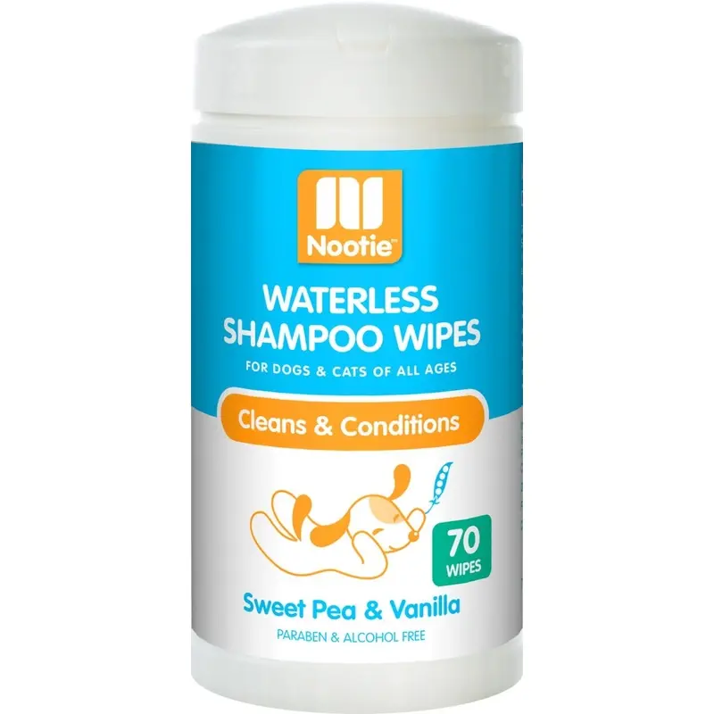 Nootie Waterless Shampoo Dog Wipes Sweet Pea Vanilla 70ct