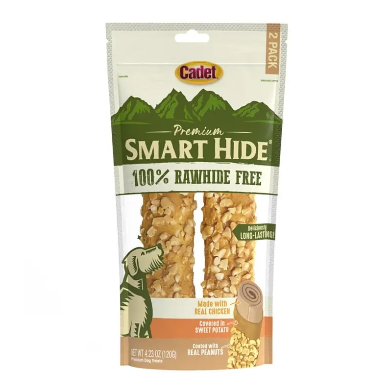 Cadet Smart Hide Rawhide Free Dog Chews Chicken Peanut 2pk