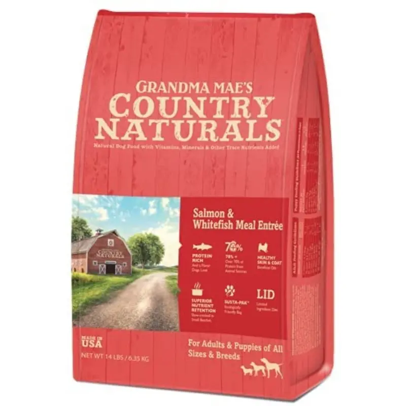 Grandma Mae s Country Naturals Salmon/Whitefish Grain Inclusive Dry Dog Food 12lb