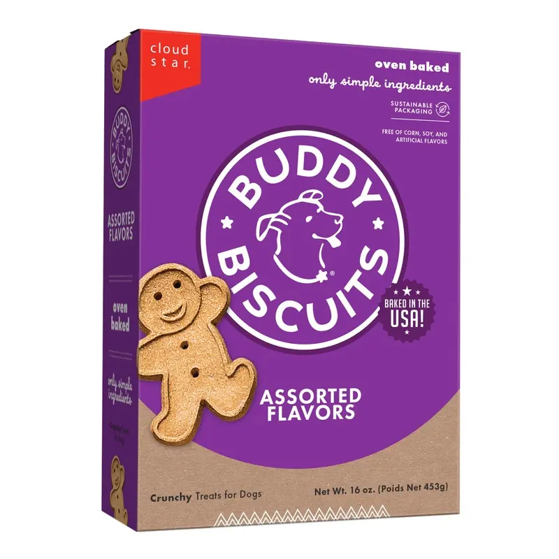 Buddy Biscuits Crunchy Dog Treats Assorted Flavors 16oz Box