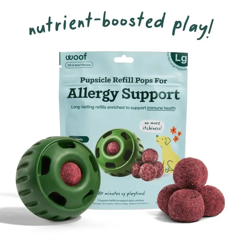 Woof Dog Allergy Support Treats 8oz Large Pops