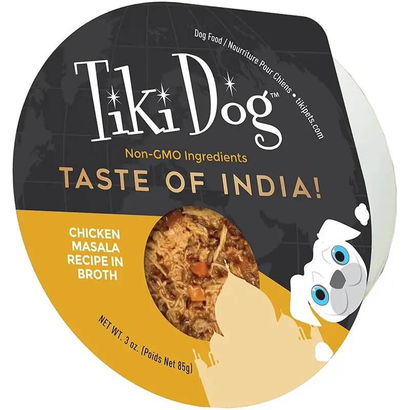 Tiki Dog Taste of the World Wet Dog Food india Chicken 3oz Cup