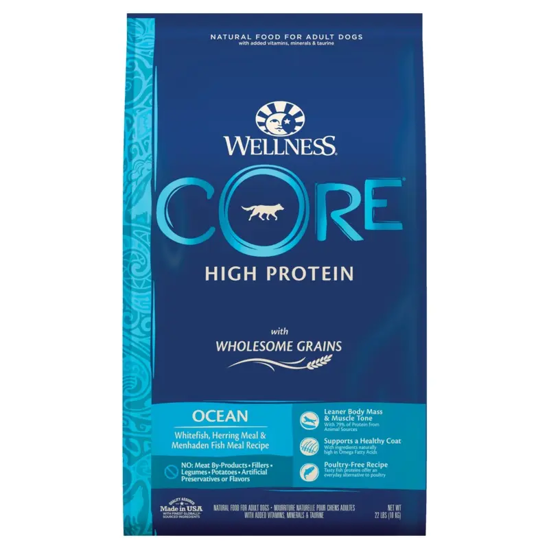 Wellness CORE Wholesome Grains Ocean Recipe 22lb Bag