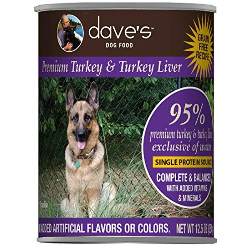 Dave's Pet Food Healthy & Grain Free Canned Dog Food for Weight Loss - 95% Tu...