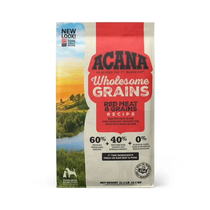 ACANA Wholesome Grains Red Meat & Grains Recipe Dry Dog Food, 22.5 lbs.