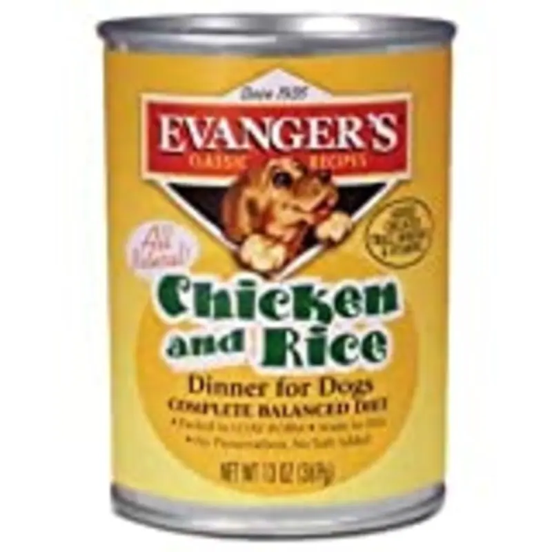 Evanger's Natural Chicken & Rice Wet Dog Food, 12.8 Oz