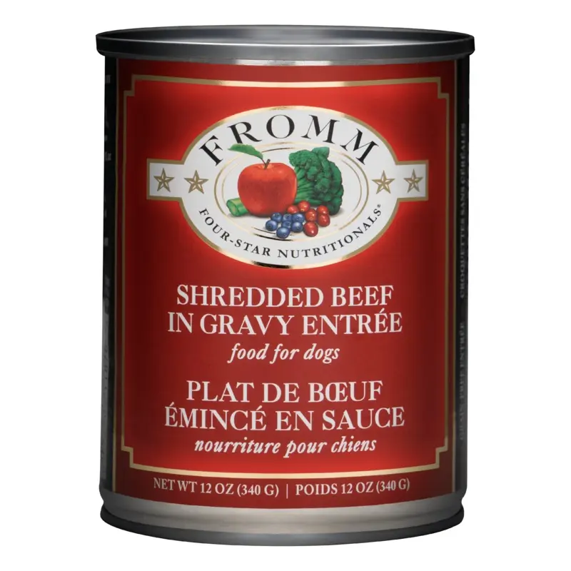Fromm Four-Star Nutritionals Shredded Beef in Gravy Entre Food for Dogs 12 oz