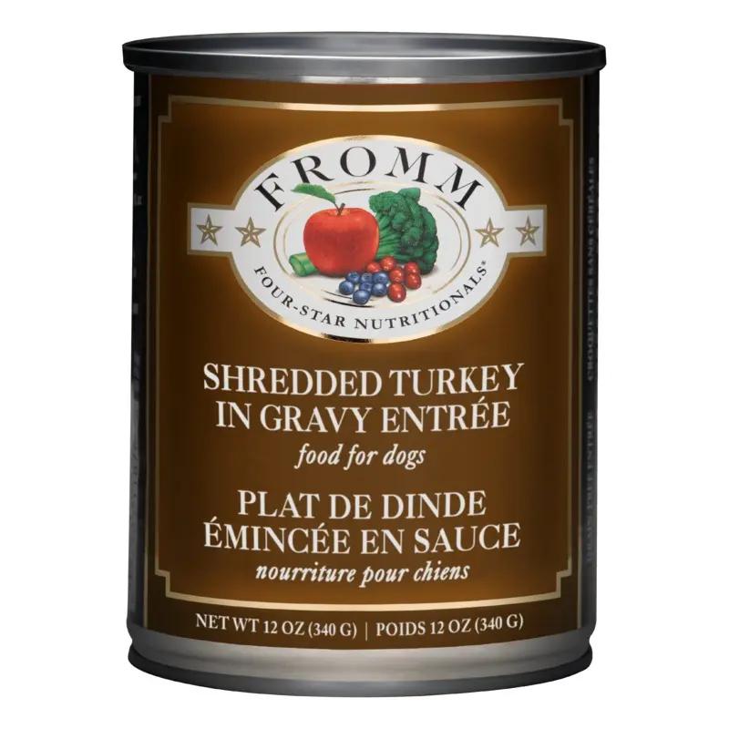 Fromm Four-Star Nutritionals Shredded Turkey in Gravy Entre Food for Dogs 12 oz